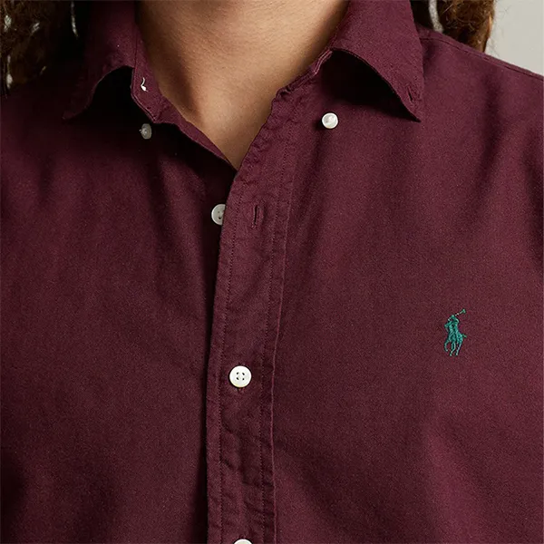 Áo Sơ Mi Nam Ralph Lauren Men's Classic Fit Oxford Shirt Red 710847235029 Màu Đỏ Đô Size L