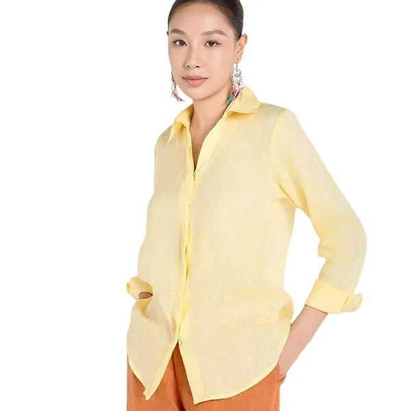 Áo Sơ Mi Nữ F2 Fashion & Freedom A Touch Of Effortless Elegance SMW360-VT-XXL-0325 Màu Vàng Tươi Size XXL