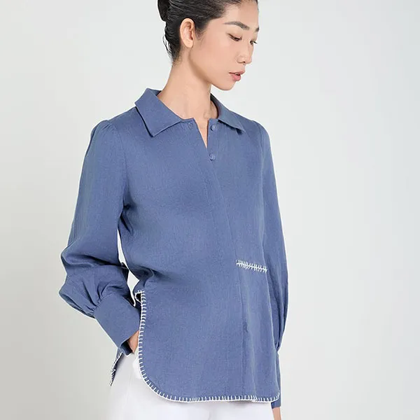 Áo Sơ Mi Nữ F2 Fashion & Freedom A Touch Of Effortless Elegance SMW646-XANH-S-0324 Màu Xanh Size S