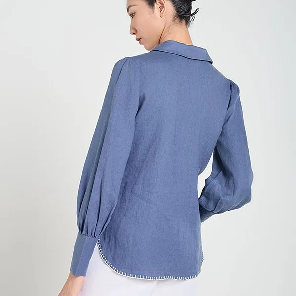 Áo Sơ Mi Nữ F2 Fashion & Freedom A Touch Of Effortless Elegance SMW646-XANH-S-0324 Màu Xanh Size S