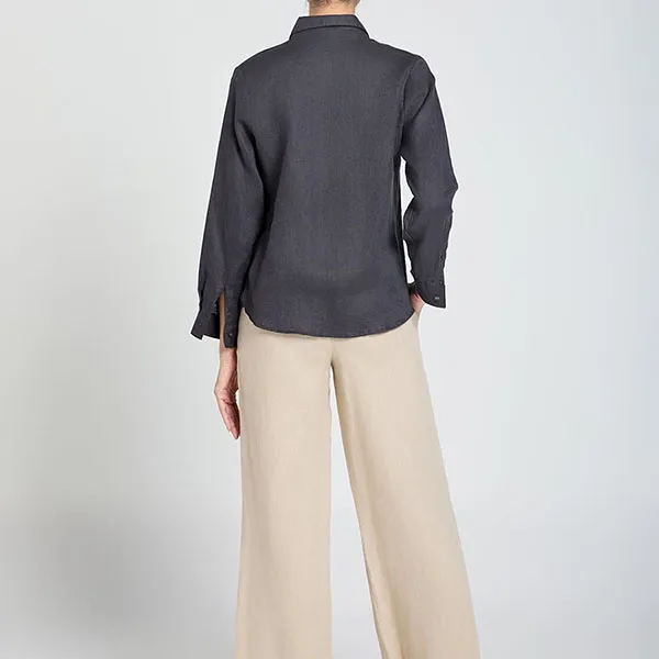 Áo Sơ Mi Nữ F2 Fashion & Freedom Linen A Touch Of Effortless Elegance SMW360-DN-S-0325 Màu Đen Nâu Size S