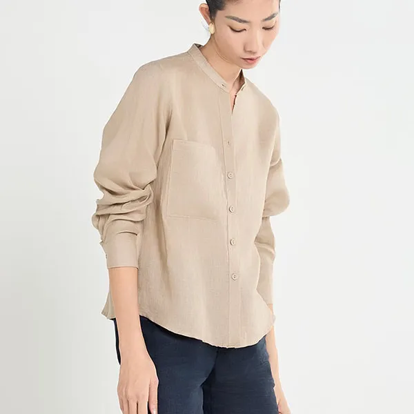 Áo Sơ Mi Nữ F2 Fashion & Freedom Linen Beige A Touch Of Effortless Elegance SMW617-BE-S Màu Be Size S