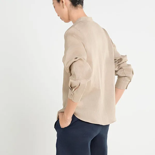 Áo Sơ Mi Nữ F2 Fashion & Freedom Linen Beige A Touch Of Effortless Elegance SMW617-BE-S Màu Be Size S