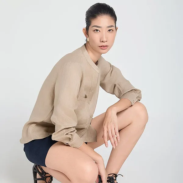 Áo Sơ Mi Nữ F2 Fashion & Freedom Linen Beige A Touch Of Effortless Elegance SMW617-BE-S Màu Be Size S