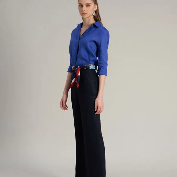 Áo Sơ Mi Nữ F2 Fashion & Freedom Linen Hello New Day SMW360-XCB-S-0323 Màu Xanh Coban Size S