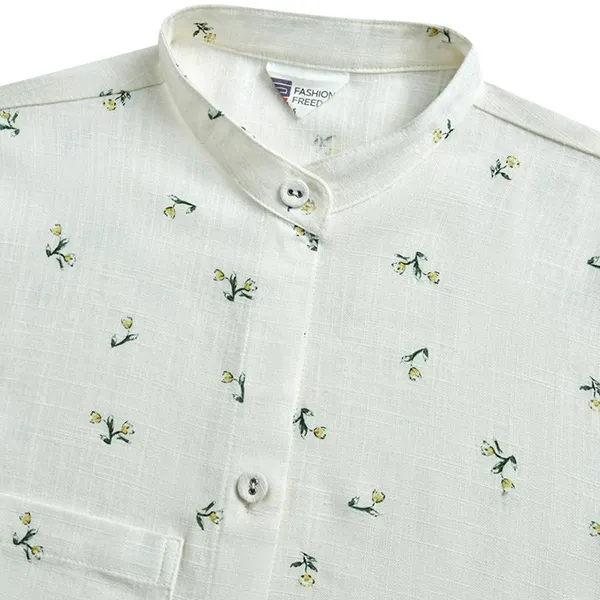 Áo Sơ Mi Nữ F2 Fashion & Freedom Linen Hoạ Tiết Hoa SMW617-TH-S-0324 Màu Trắng Size S