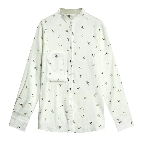 Áo Sơ Mi Nữ F2 Fashion & Freedom Linen Hoạ Tiết Hoa SMW617-TH-S-0324 Màu Trắng Size S