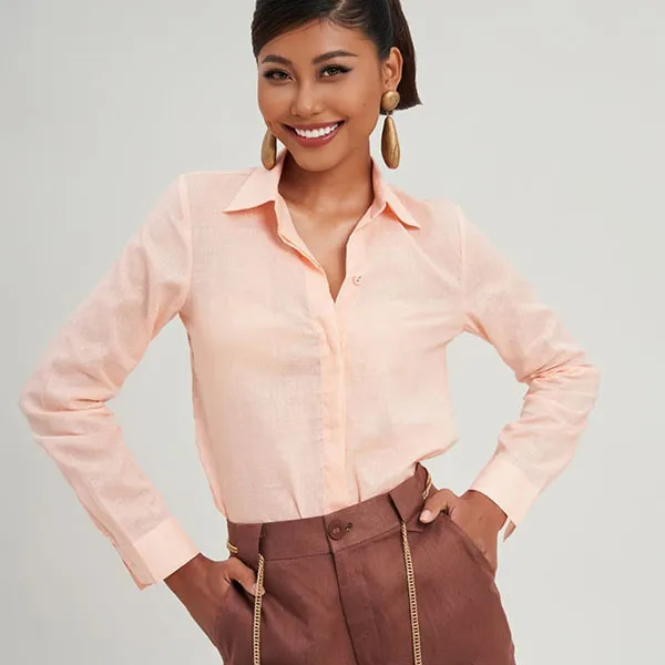 Áo Sơ Mi Nữ F2 Fashion & Freedom Linen Modern Women SMW360-HP-S-0923 Màu Hồng Phấn Size S