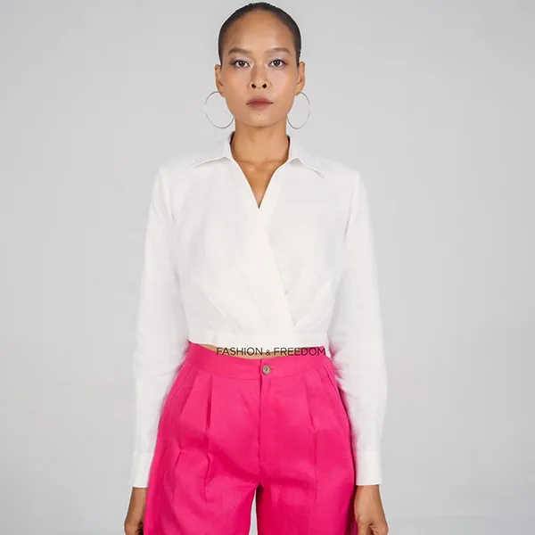 Áo Sơ Mi Nữ F2 Fashion & Freedom Linen New Linen New Horizon AK499-T-S-0322 Màu Trắng Size S