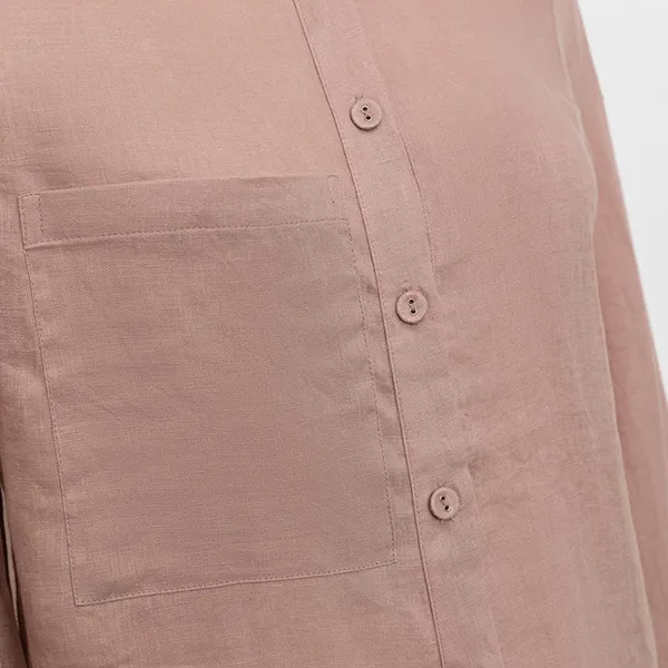 Áo Sơ Mi Nữ F2 Fashion & Freedom Linen Ruốc SMW617-RUOC-S Màu Hồng Nude Size S