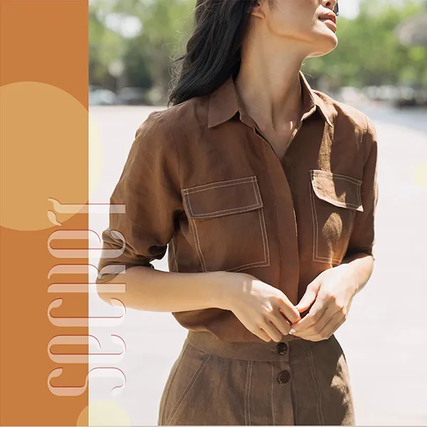 Áo Sơ Mi Nữ F2 Fashion & Freedom Linen Secrect SMW396-NCN-S-1020 Màu Nâu Size S