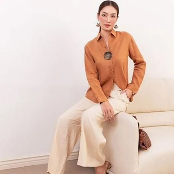 Áo Sơ Mi Nữ F2 Fashion & Freedom Linen SMW360-NC-S-0623 Màu Nâu Cam Size S