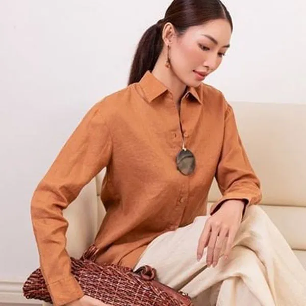 Áo Sơ Mi Nữ F2 Fashion & Freedom Linen SMW360-NC-S-0623 Màu Nâu Cam Size S