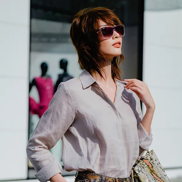 Áo Sơ Mi Nữ F2 Fashion & Freedom Linen SMW360-R-S-0422 Màu Xám Size S