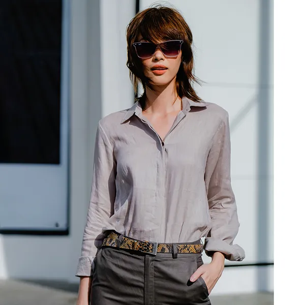 Áo Sơ Mi Nữ F2 Fashion & Freedom Linen SMW360-R-S-0422 Màu Xám Size S