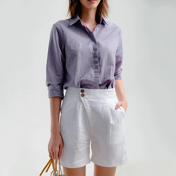 Áo Sơ Mi Nữ F2 Fashion & Freedom Linen SMW360-TN-S-0422 Màu Tím Nhạt Size S