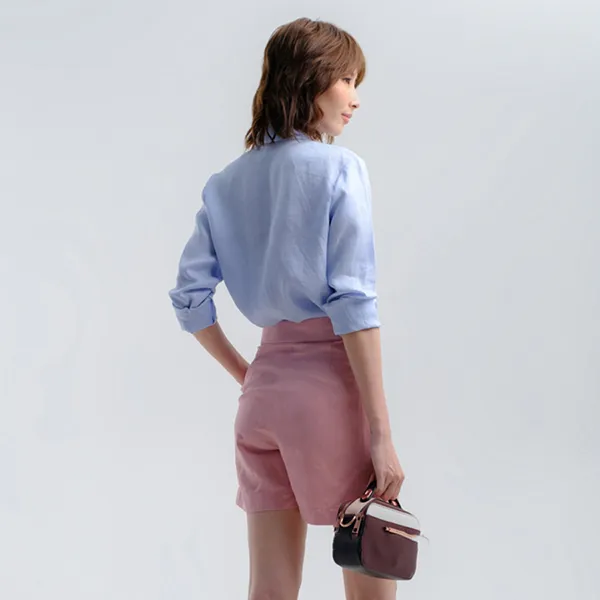 Áo Sơ Mi Nữ F2 Fashion & Freedom Linen SMW360-XBN-S-0222 Màu Xanh Nhạt Size S