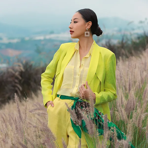 Áo Sơ Mi Nữ F2 Fashion & Freedom Linen SMW367-V-S-0424 Màu Vàng Size S