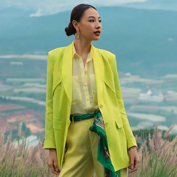 Áo Sơ Mi Nữ F2 Fashion & Freedom Linen SMW367-V-S-0424 Màu Vàng Size S