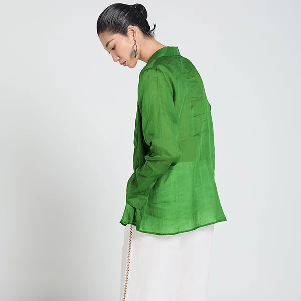 Áo Sơ Mi Nữ F2 Fashion & Freedom Linen SMW367-Xanh La-S-0424 Màu Xanh Lá Size S