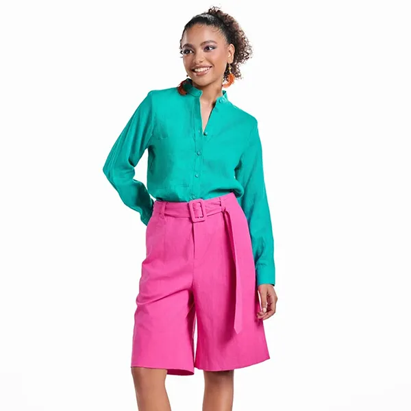 Áo Sơ Mi Nữ F2 Fashion & Freedom Linen SMW617-XK-S-0324 Màu Xanh Mòng Két Size S