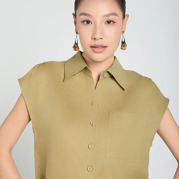 Áo Sơ Mi Nữ F2 Fashion & Freedom SMW643-XLM-S-1024 Màu Xanh Lá Mạ Size S