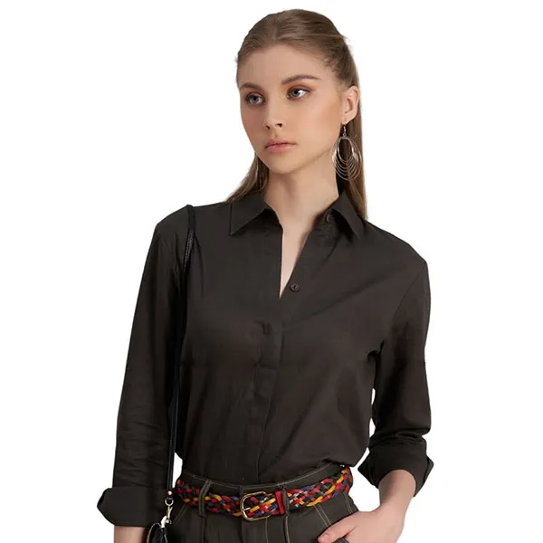 Áo Sơ Mi Nữ F2 Fashion & Freedom SMW360-RD-S-1022 Màu Xanh Rêu Đậm Size S