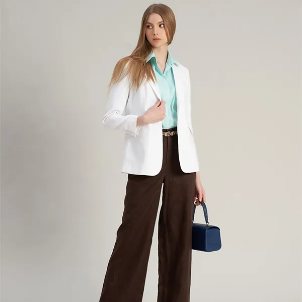 Áo Sơ Mi Nữ F2 Fashion & Freedom Teal Linen Shirt SMW360-Xanh Ngọc-S-0323 Màu Xanh Ngọc Size S