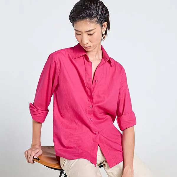 Áo Sơ Mi Nữ F2 Fashion & Freedom Tender Drit SMW656-HS-XXL-0525 Màu Hồng Cánh Sen Size XXL