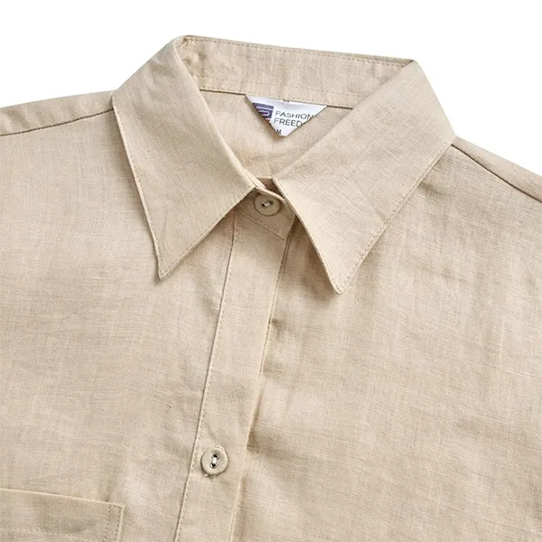 Áo Sơ Mi Nữ F2 Fashion & Freedom Women's Cream Linen Shirt SMW616-K-S-0324 Màu Kem Size S