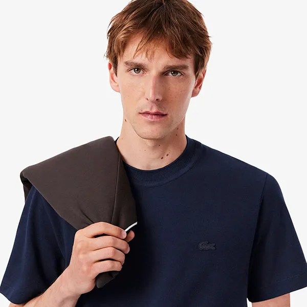 Áo Thun Nam Lacoste Men's Classic Shirt With Petit Piqué Collar TH5477 - 166 Màu Xanh Navy Size 4