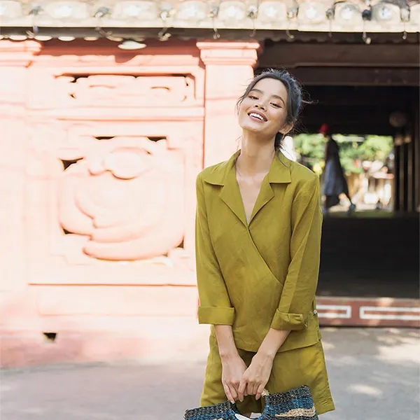 Áo Sơ Mi Nữ F2 Fashion & Freedom Modern Meets Heritage Linen AK384-XC-S-0519 Màu Xanh Cốm Size S