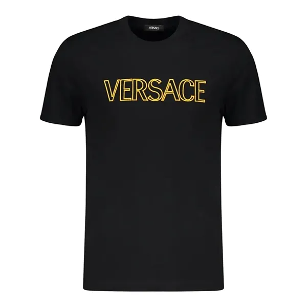 Áo Thun Versace Black & Yellow Logo Print Short Sleeve 1011861 1A12070 2B130 Màu Đen Size S