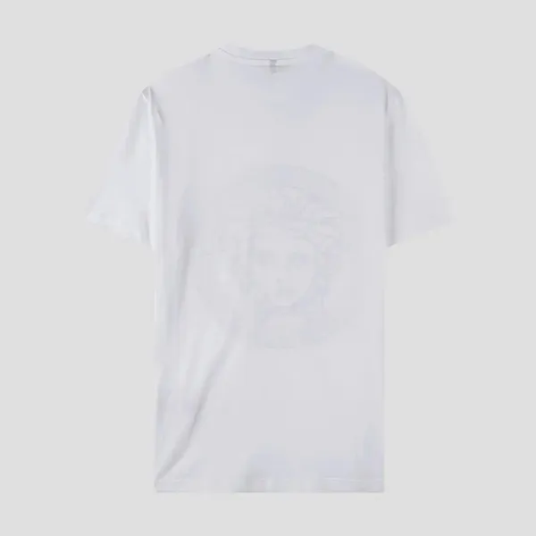 Áo Thun Versace White & Silver Studded Medusa Cotton T-Shirt 1010069 1A14054 2W210 Màu Trắng Size 38