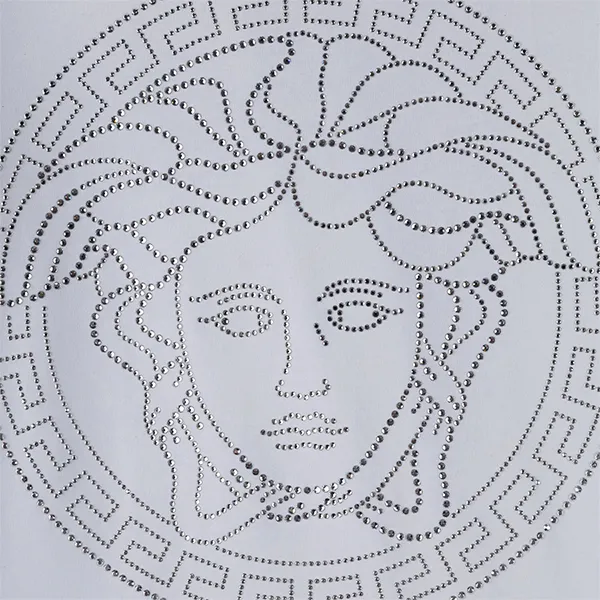 Áo Thun Versace White & Silver Studded Medusa Cotton T-Shirt 1010069 1A14054 2W210 Màu Trắng Size 38