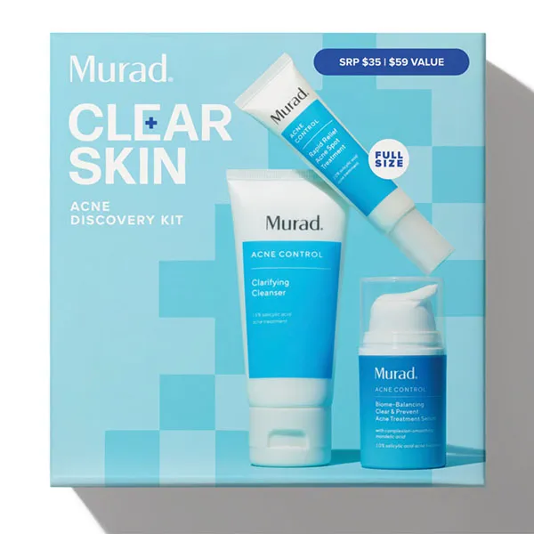 Bộ Sản Phẩm Hỗ Trợ Giảm Mụn Murad Clear Skin Acne Discovery Kit 3 Món