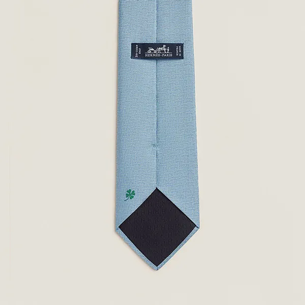 Cà Vạt Nam Hermès H Trefles Tie H659448T 09 Ciel Màu Xanh Blue