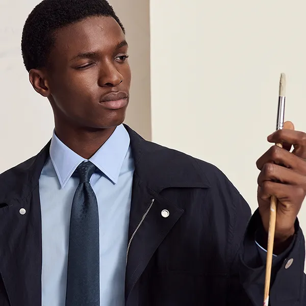 Cà Vạt Nam Hermès Faconnee Maillons Tie Bleu De Chine Rộng 7cm H036386T 02 Màu Xanh Navy