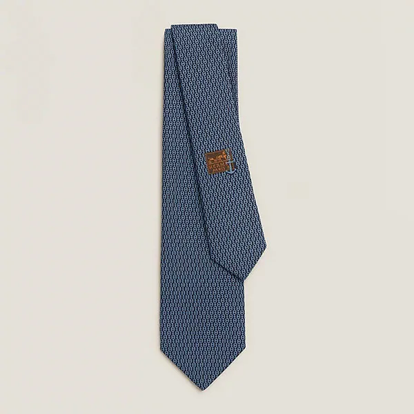 Cà Vạt Nam Hermès Maillons Club Tie H339238T 03 Marine/ Bleu Màu Xanh Hải Quân
