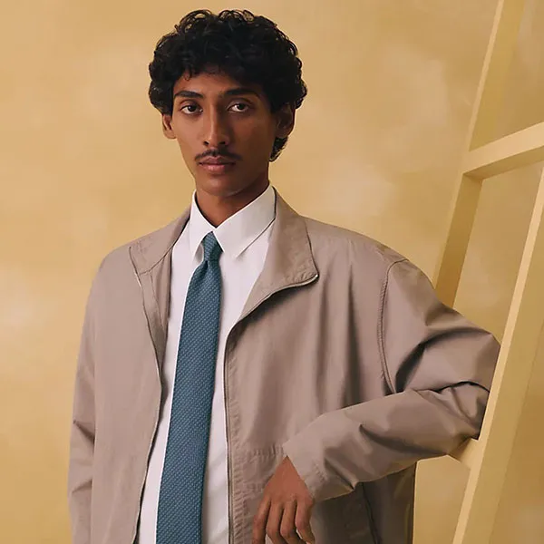 Cà Vạt Nam Hermès Maillons Club Tie H339238T 03 Marine/ Bleu Màu Xanh Hải Quân