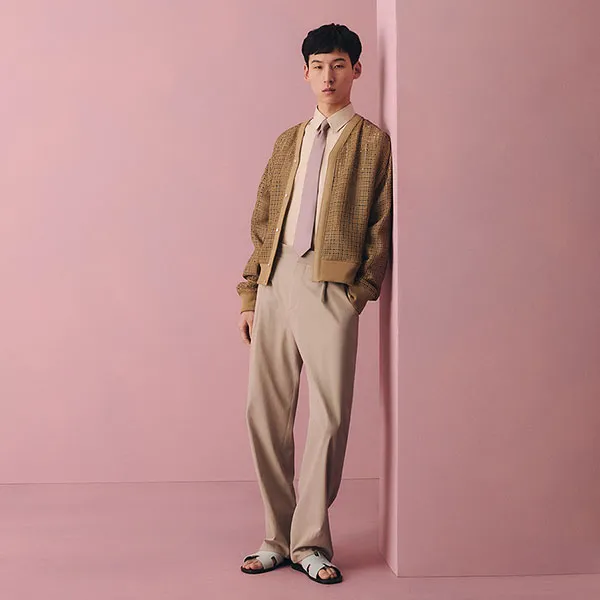 Cà Vạt Nam Hermès Pont De H Tie H005837T 08 Màu Đỏ Họa Tiết