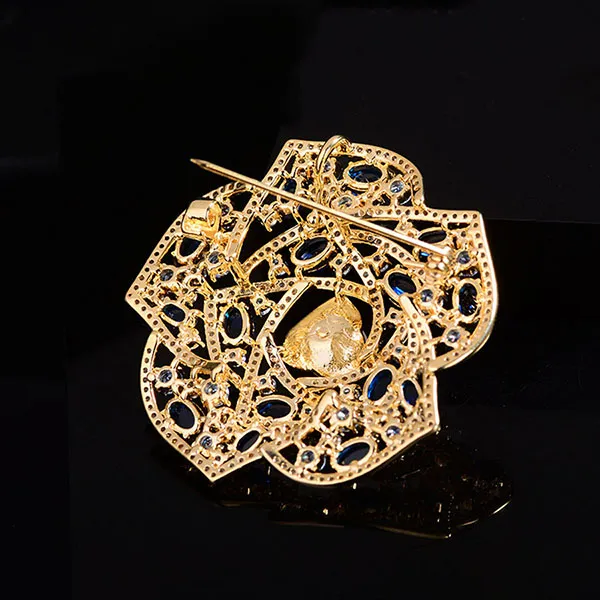 Cài Áo Nữ Meri Blue Camellia BR974 Màu Xanh