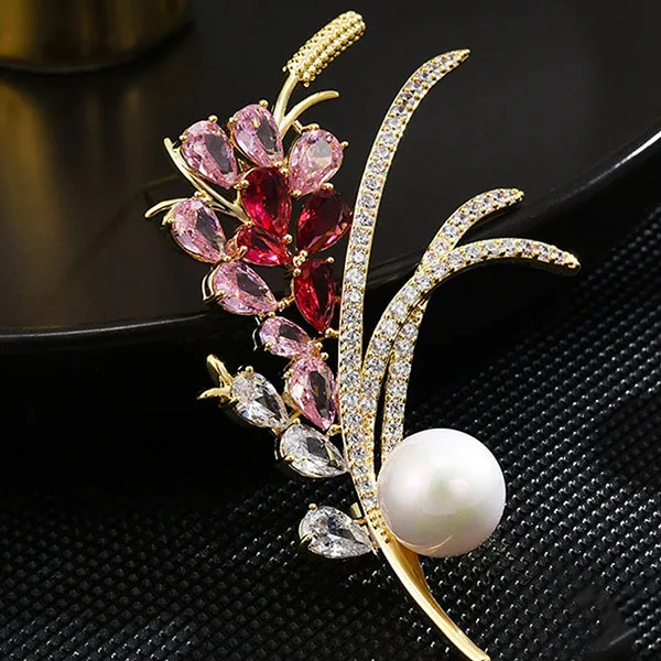 Cài Áo Nữ Meri Wheat Blossom BR51 Màu Hồng