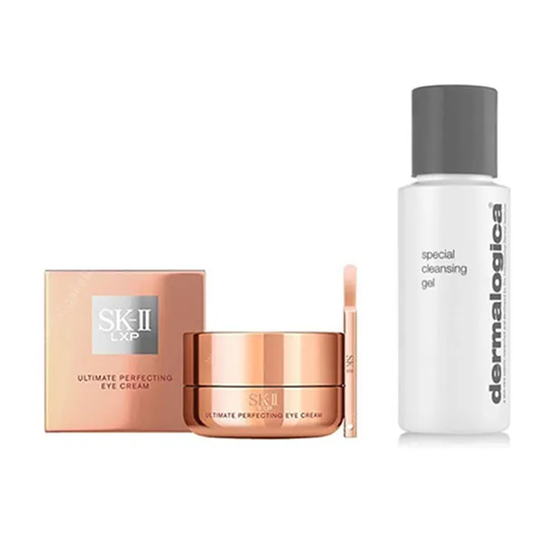 Combo Dưỡng Mắt SK-II LXP Ultimate Perfecting Eye 15g + Sữa Rửa Mặt Dermalogica Special Cleansing 50ml