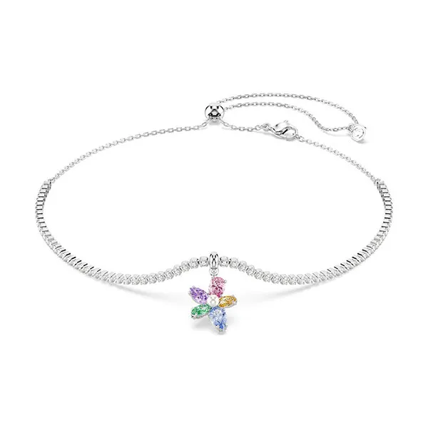Dây Chuyền Nữ Swarovski X Ariana Grande Choker Mixed Cuts Flower Multicolored Rhodium Plated 5749189 Màu Bạc Trắng