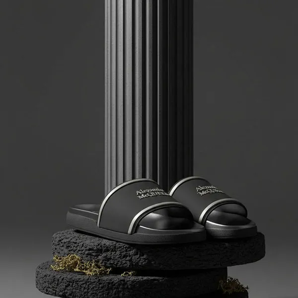 Dép Alexander Mcqueen 627188W4N42 Màu Đen Size 40