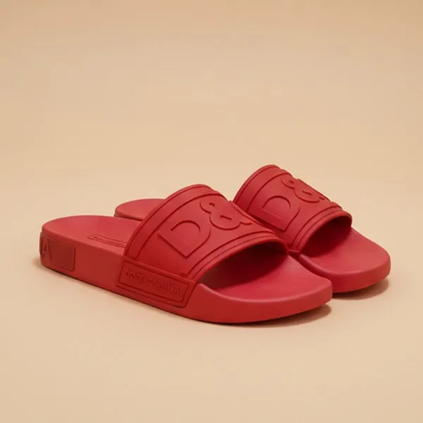 Dép Dolce & Gabbana D&G Logo Embossed Beachwear Slides CS1786AX3891899022 Màu Đỏ Size 42