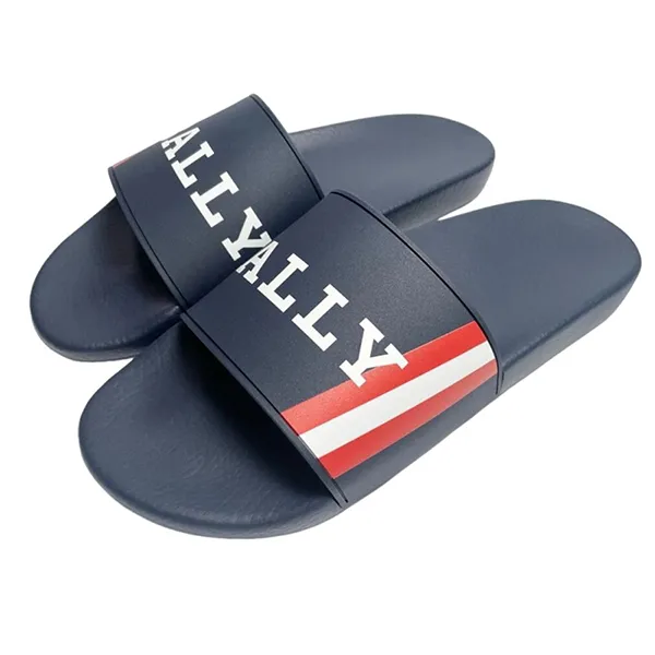 Dép Nam Bally Striped Logo Pool Slides Màu Xanh Navy Size 41