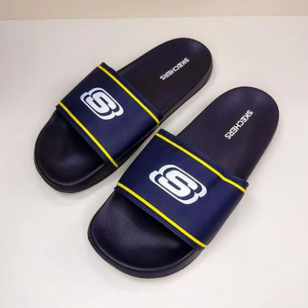 Dép Nam Skechers Side Lines 2 Retalic Màu Xanh Navy Size 41