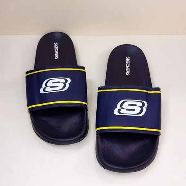 Dép Nam Skechers Side Lines 2 Retalic Màu Xanh Navy Size 41